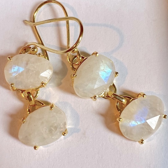 Moonstone Dangle Earrings Aureus + Argent | Ella - Picture 1 of 7